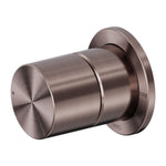 Nero Pure shower mixer in brushed bronze, round wall-mounted mixer trim with cylindrical handle