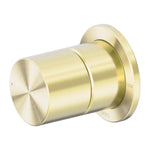 Nero Pure brushed gold shower mixer wall trim, round progressive knob and plate
