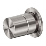 Nero Pure brushed nickel shower mixer, round wall-mounted trim kit with cylindrical handle and plate
