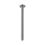 Nero Round ceiling shower arm 300mm in graphite, brass finish, shown on a white background