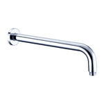 Nero Round shower arm, chrome wall-mounted L-shape with round wall plate and threaded end