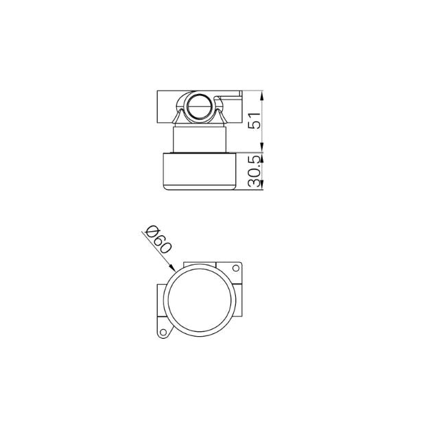 Technical drawing of Nero Serenity progressive shower mixer, showing front and side views with Ø60mm and 51mm dimensions