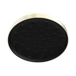 Nero Serenity round shower head in brushed gold with black face, front view