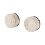 Nero Serenity wall top assembly handwheels in brushed bronze with Rome travertine stone finish, pair on white background