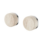 Nero Serenity wall top assembly, chrome with Rome Travertine handles, two round taps on white background