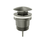 Nero Universal pop up basin waste in graphite finish, showing threaded brass waste and dome plug on white background