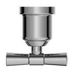 Nero York chrome robe hook, front view, polished wall-mounted bathroom accessory