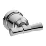 Nero York chrome robe hook, wall-mounted single bathroom hook with round backplate and polished finish