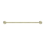 Nero York single towel rail 600mm in aged brass, horizontal wall-mounted bathroom accessory on white background