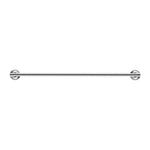 Nero York single towel rail 600mm in chrome, front view on white background