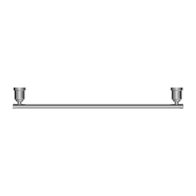 Nero York single towel rail 600mm in chrome, front view on white background