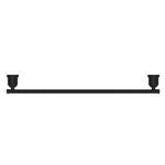 Nero York single towel rail 600mm in matte black, wall-mounted bathroom accessory with round fixings