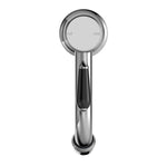 Nero York basin mixer in chrome with black porcelain lever, shown front on with hot and cold markings