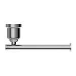 Nero York chrome toilet roll holder, wall-mounted bathroom accessory with round bar and concealed fixings