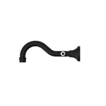 Nero York matte black wall basin spout with white porcelain lever, side view