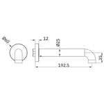 Nero Zen SS316L Round Basin/Bath Spout Only 185mm II - Brushed Nickel