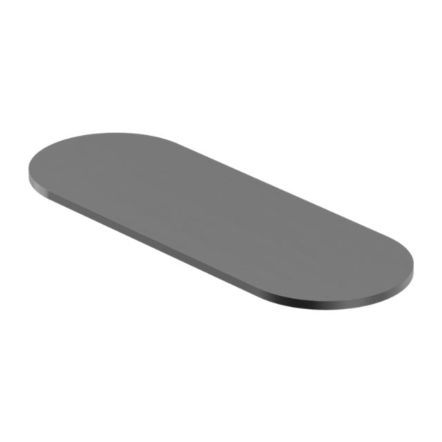 Nero Zen graphite soap dish holder, oval stainless steel bathroom accessory, top view
