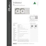 Oliveri Endeavour Double Bowl Sink With Drainer Right Hand Drainer