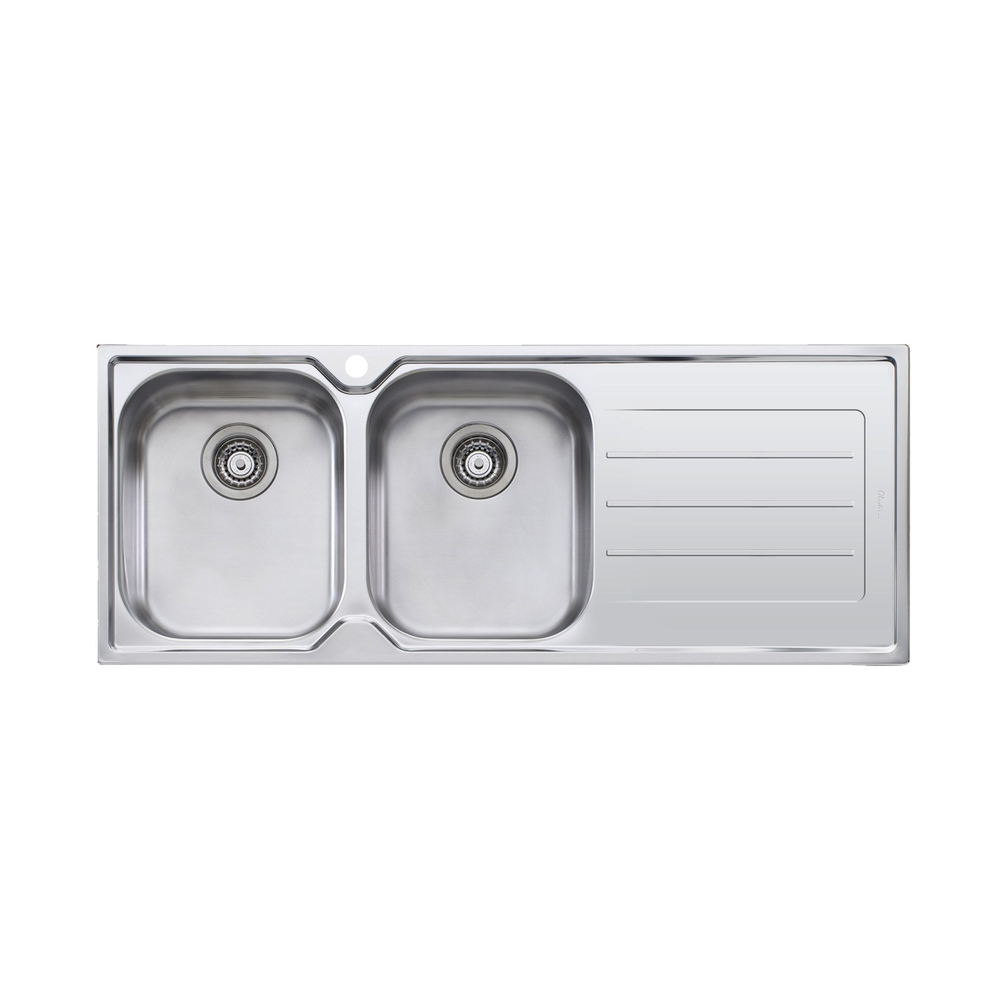 Oliveri Flinders Double Bowl Topmount Sink With Drainer