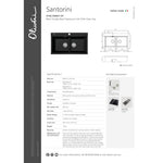 Oliveri Santorini Black Double Bowl Topmount Sink With Glass Top Black Granite