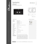 Oliveri Santorini Double Bowl Topmount Sink Black Granite