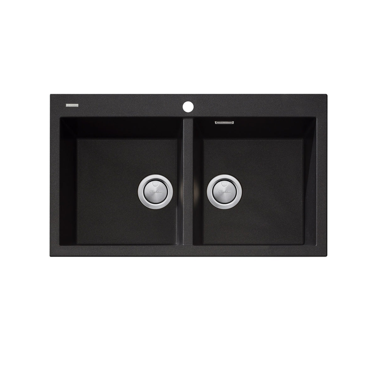 Oliveri Santorini Double Bowl Topmount Sink Black Granite
