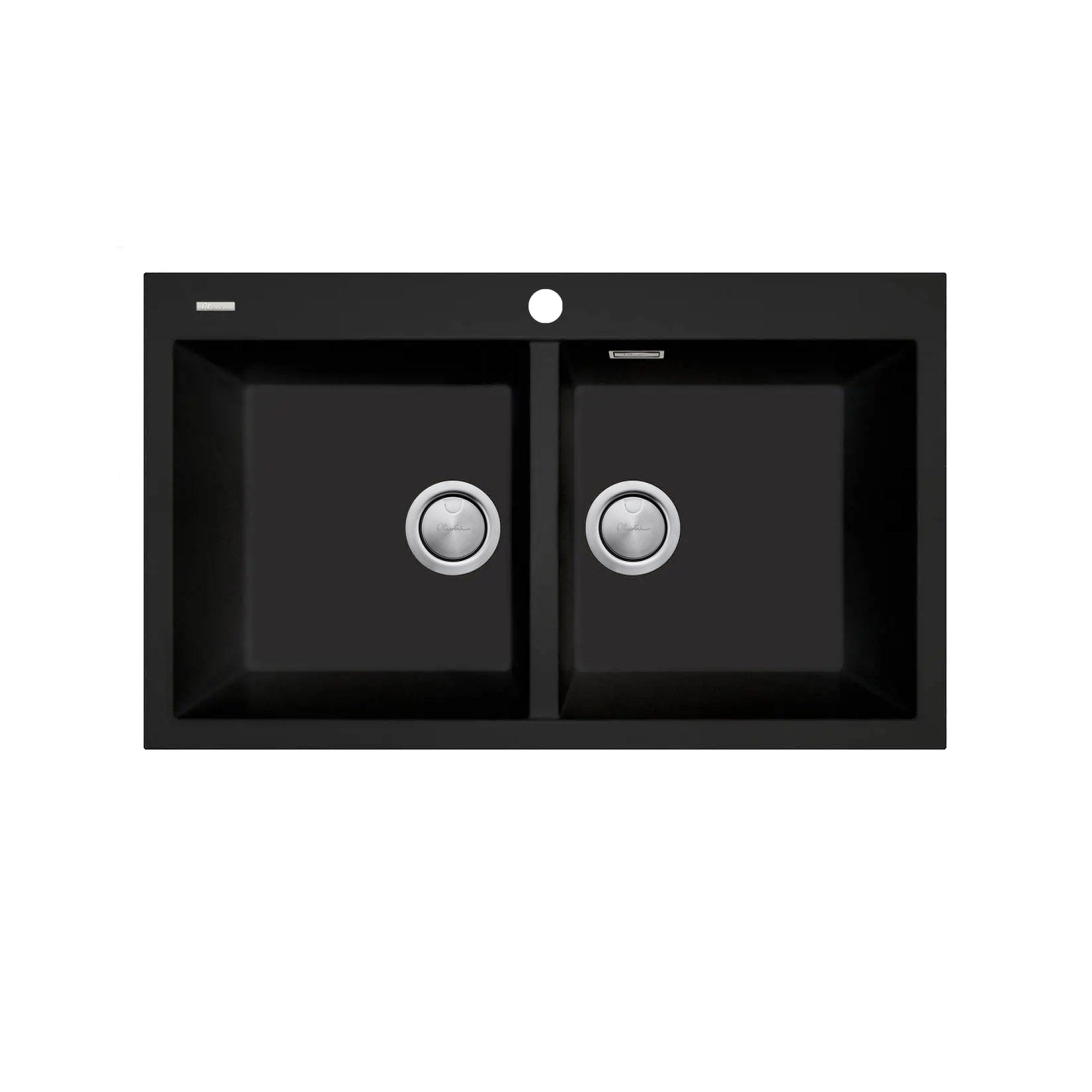 Oliveri Santorini Double Bowl Topmount Sink Matte Black