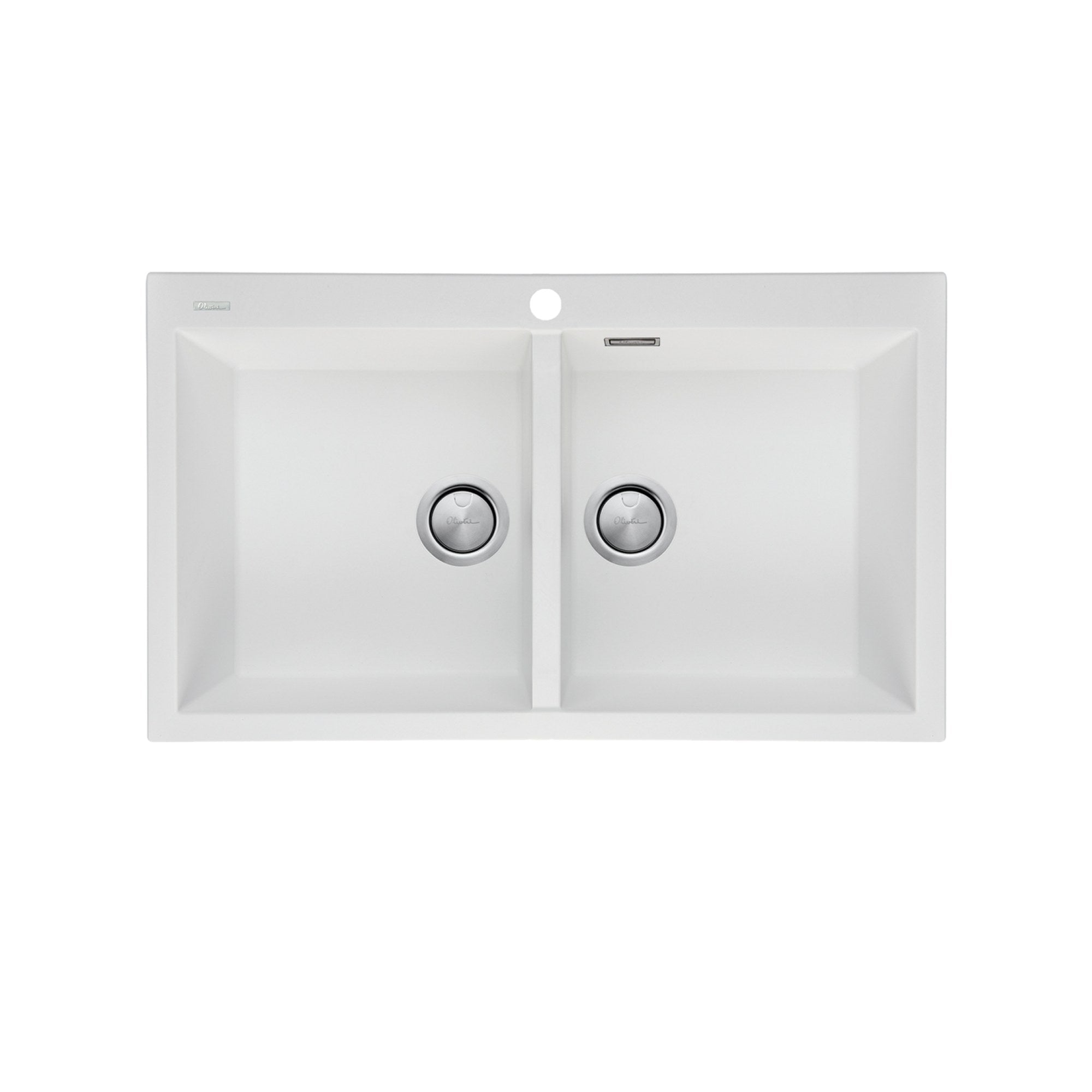 Oliveri Santorini Double Bowl Topmount Sink White Granite