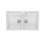 Oliveri Santorini Double Bowl Topmount Sink White Granite