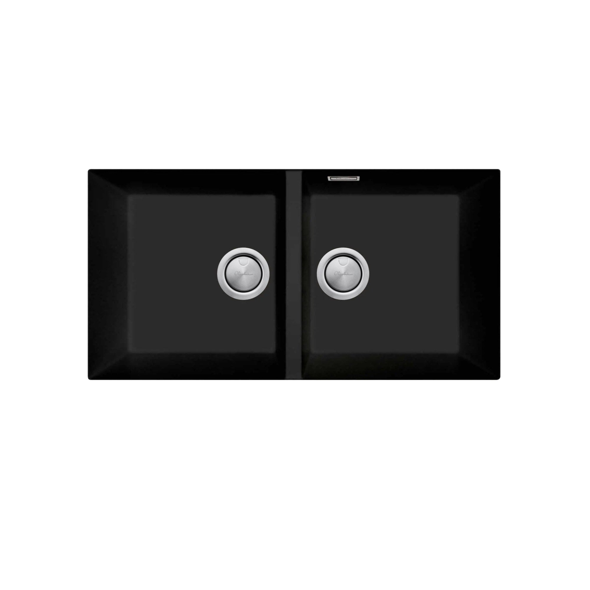 Oliveri Santorini Double Bowl Undermount Sink Matte Black