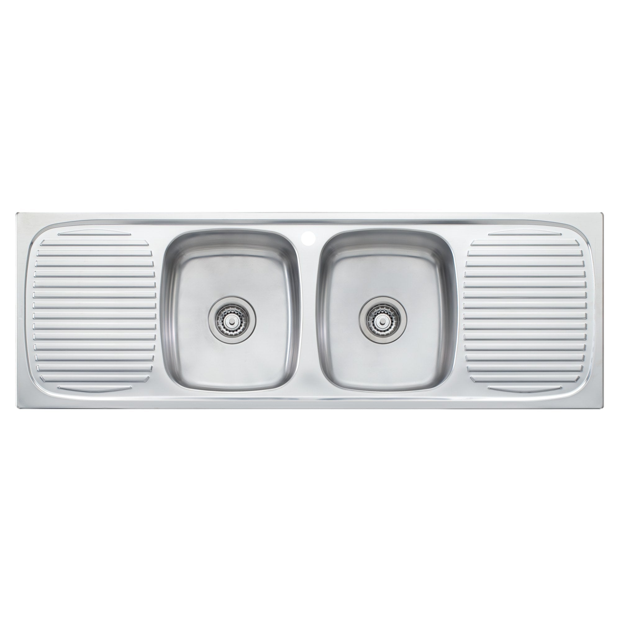 Oliveri Ultraform Double Bowl Sink With Double Drainer Brushed Stainless Steel