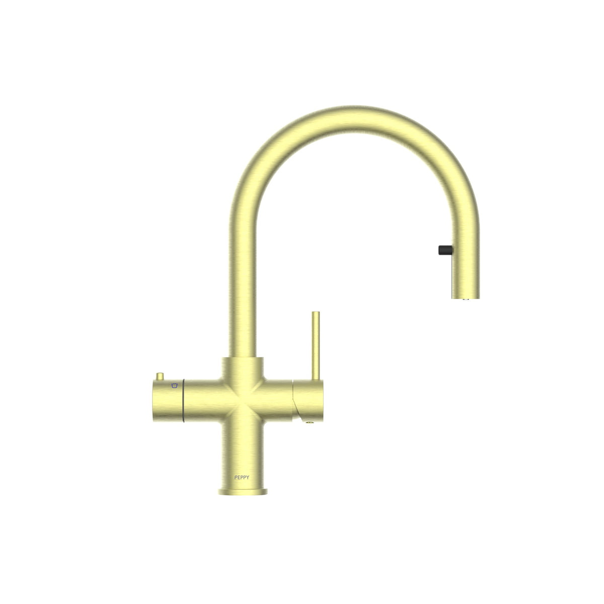Peppy Taps Flagship 4 in 1 Pullout Boiling and Ambient Filtered Tap Brushed Brass