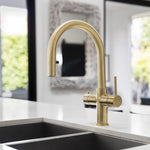 Peppy Taps Flagship 4 in 1 Pullout Boiling and Ambient Filtered Tap Brushed Brass