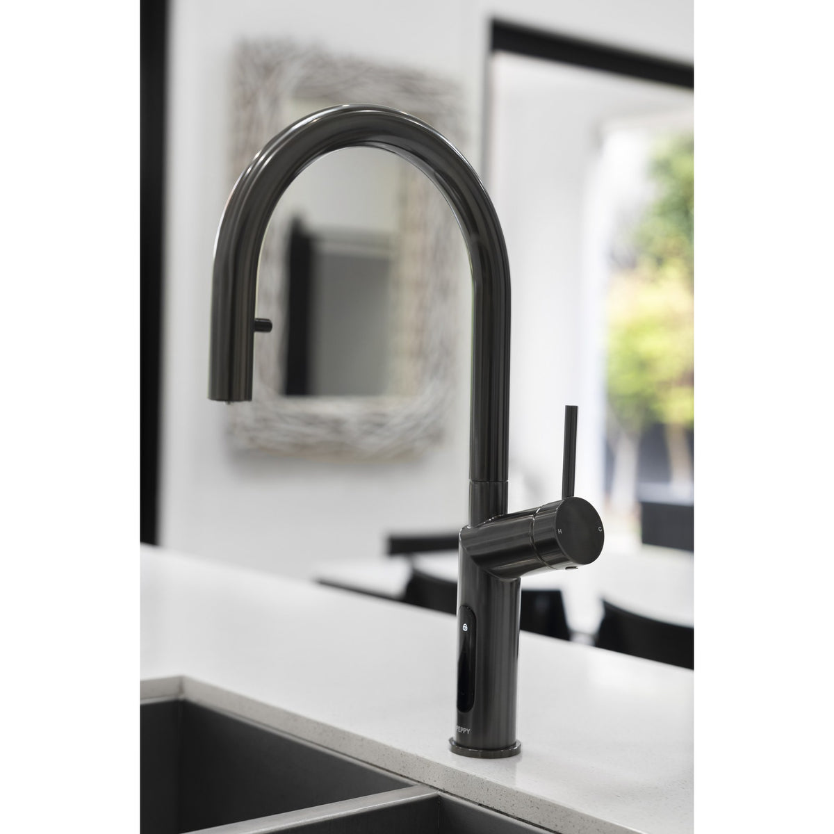 Peppy Taps Signature 4 in 1 Electronic Pullout Boiling and Chilled Filtered Tap Gunmetal