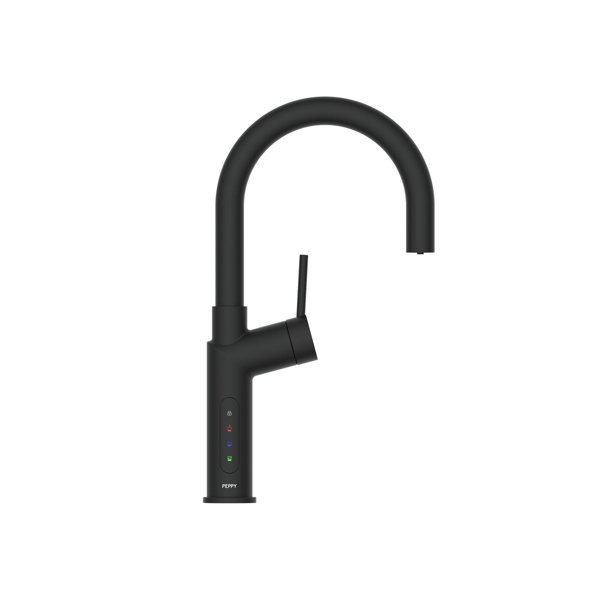Peppy Taps Signature 5 in 1 Electronic Boiling, Chilled and Sparkling Filtered Tap Matte Black