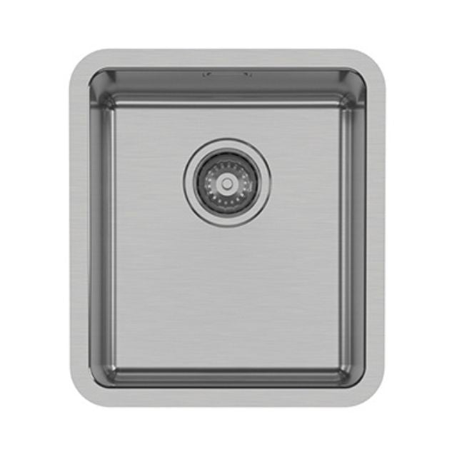 Phoenix 2000 Series stainless steel single bowl laundry sink with centre waste, top view