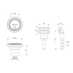 Phoenix 50mm Covered Sink Basket Waste & Overflow Brushed Carbon