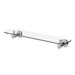 Phoenix Cromford 450mm glass bathroom shelf with chrome bracket, wall-mounted, in clear and chrome finish