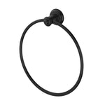 Phoenix Cromford matte black hand towel holder with round ring, wall-mounted bathroom accessory