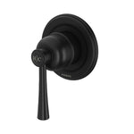 Phoenix Cromford wall shower mixer in matte black, single-handle round wall-mounted tapware