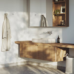 Phoenix Enviro316 wall basin/bath mixer set in brushed stainless steel, wall-mounted above a bathroom basin