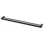 Phoenix Gloss double towel rail 800mm in matte black, shown front on against a white background