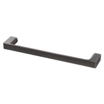 Phoenix Gloss hand towel holder in brushed carbon, wall-mounted bathroom accessory with sleek rectangular bar finish