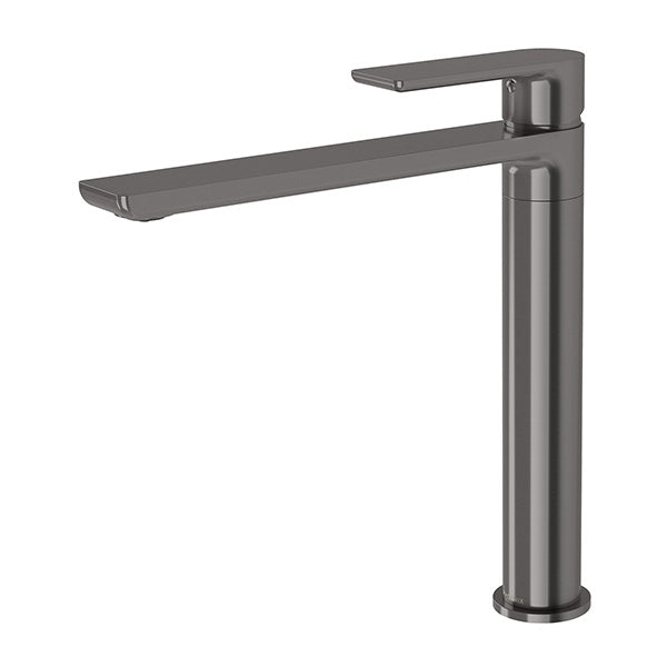 Phoenix Gloss MKII sink mixer in brushed carbon, modern single-lever kitchen tap with swivel spout