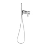 Phoenix Gloss MKII wall shower system in chrome, wall-mounted hand shower with hose and square backplate