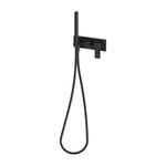 Phoenix Gloss MKII wall shower system in matte black, wall-mounted hand shower with hose and backplate