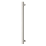 Phoenix heated towel rail, square 800mm, brushed nickel, single-bar vertical wall-mounted view