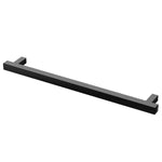 Phoenix Heated Towel Rail Square 800mm in matte black, angled product view on white background