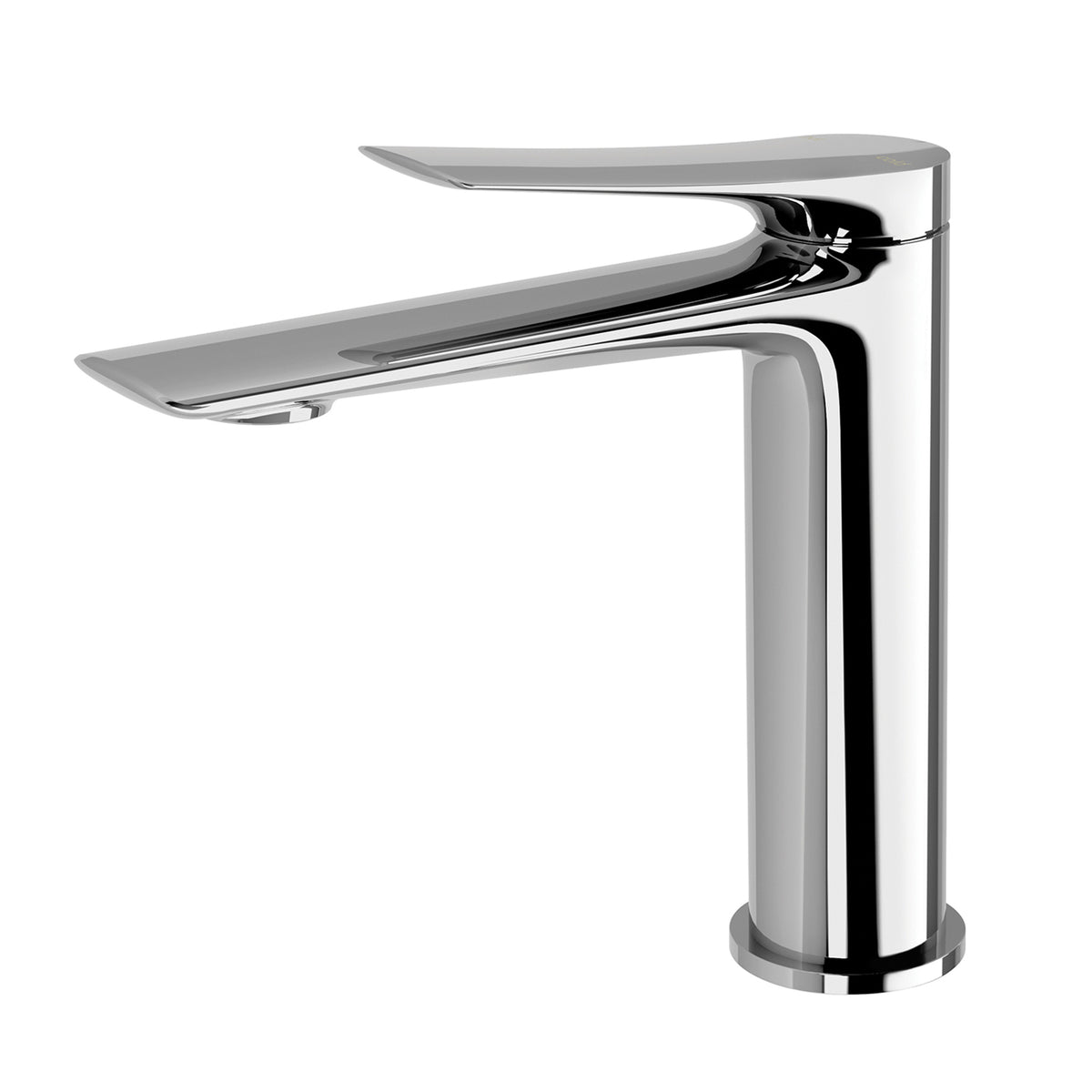Phoenix Kusabi basin mixer in chrome, side view with sleek square lines and single lever handle