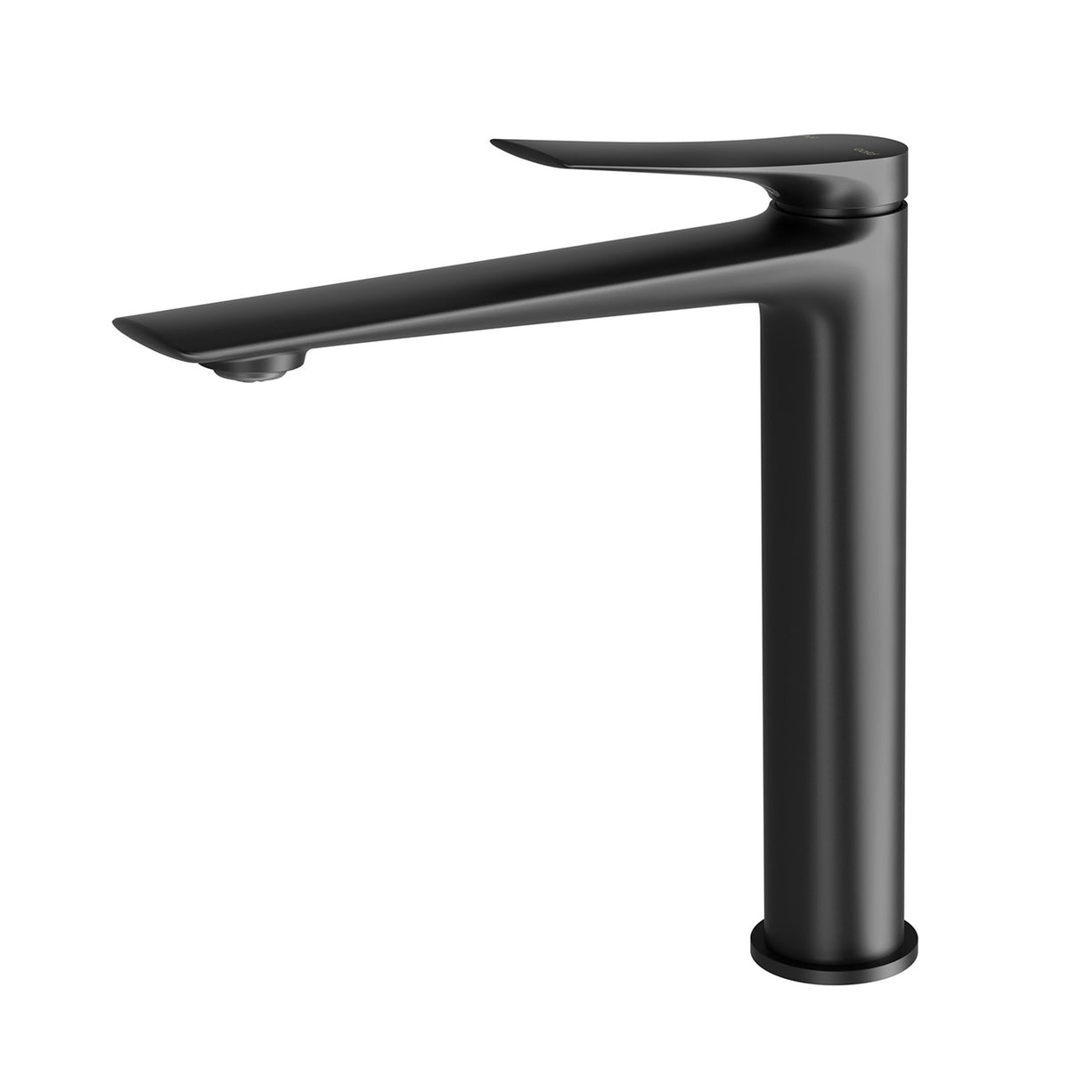 Phoenix Kusabi vessel mixer in matte black, tall squared basin tap with single lever and long spout